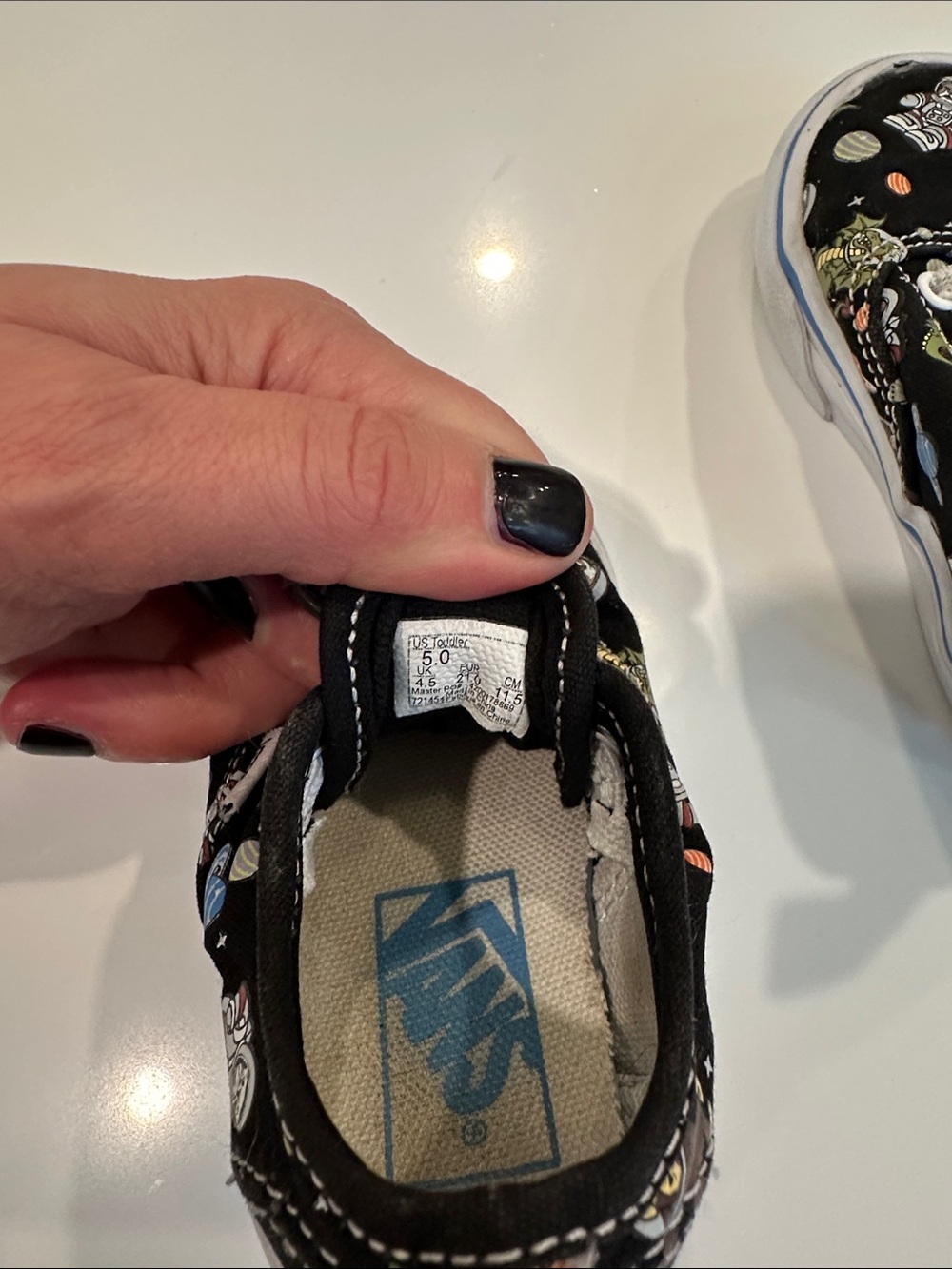 Vans Kids Black Space-Print Canvas Sneakers - Picture 2 of 4
